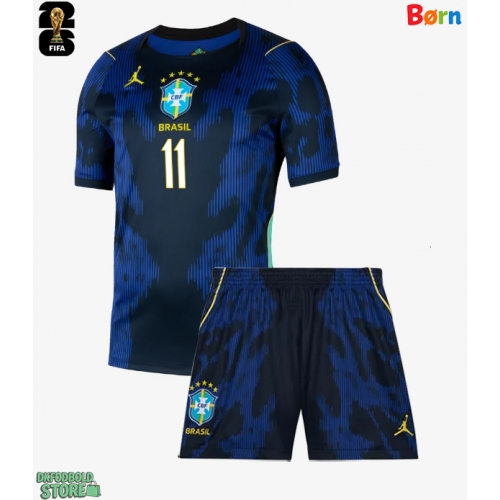 Brasilien Raphinha Belloli #11 Replika Babytøj Udebanesæt Børn VM 2026 Kortærmet (+ Korte bukser)